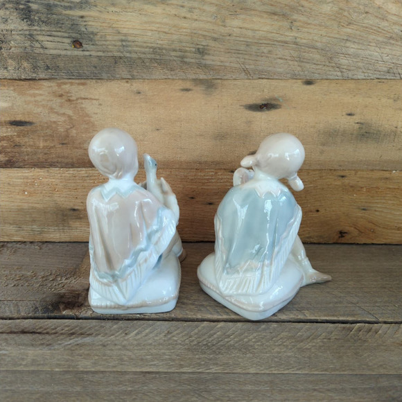Vintage Boy and Girl with Animals Ceramic Figures Goose Dog - Picture 6 of 11